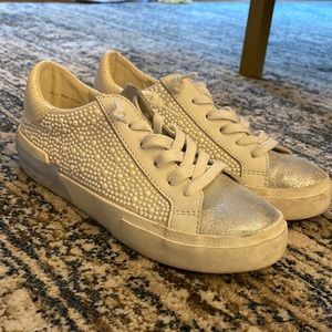 Dolce vita ivory embellished sneakers